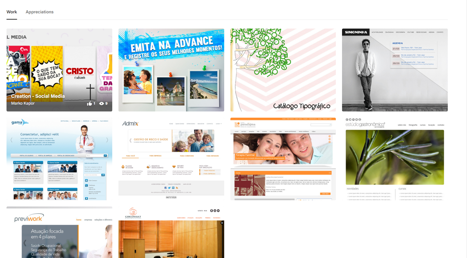 Ver perfil completo no Behance